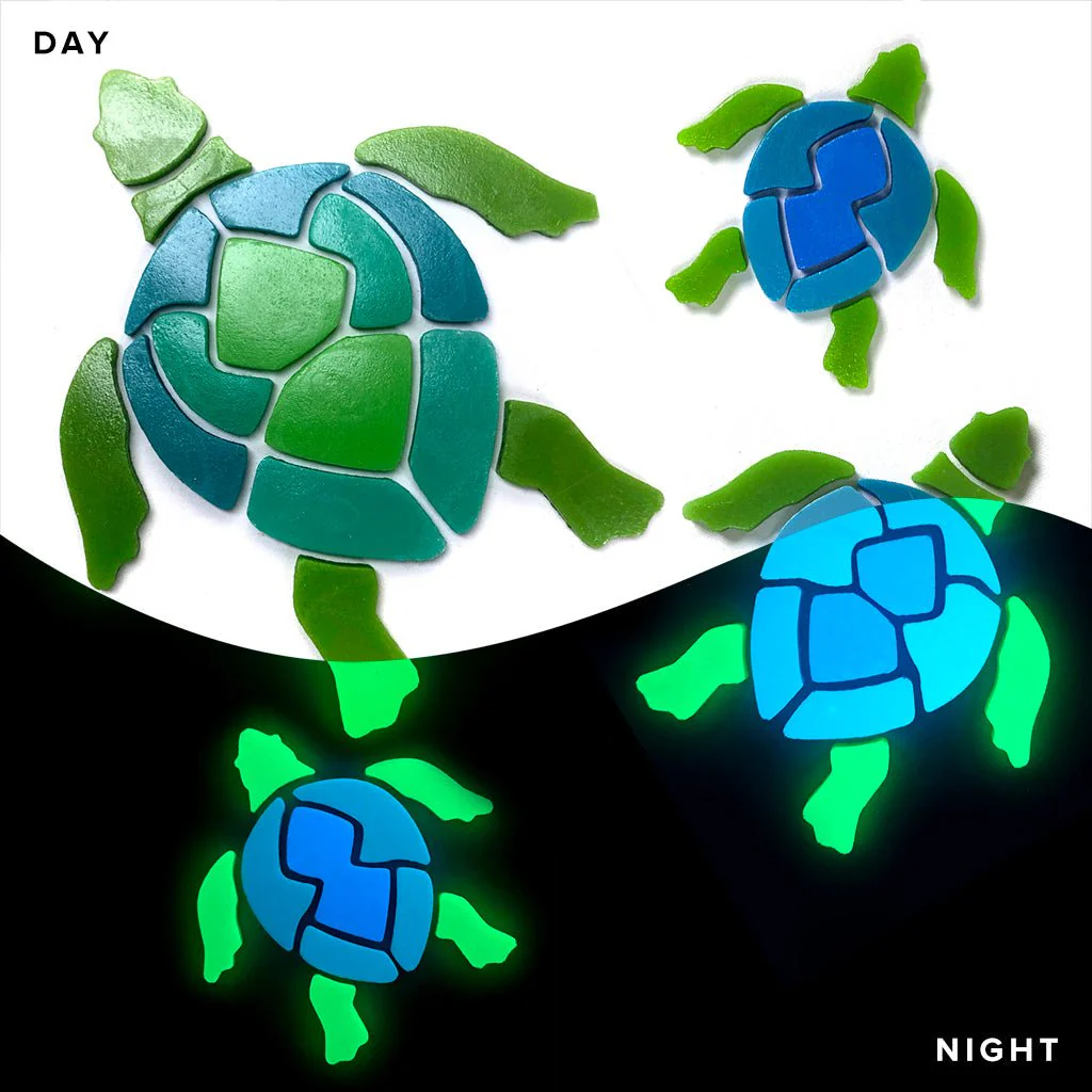Swimming Turtle Family - Glow in the Dark Pool Mosaic
