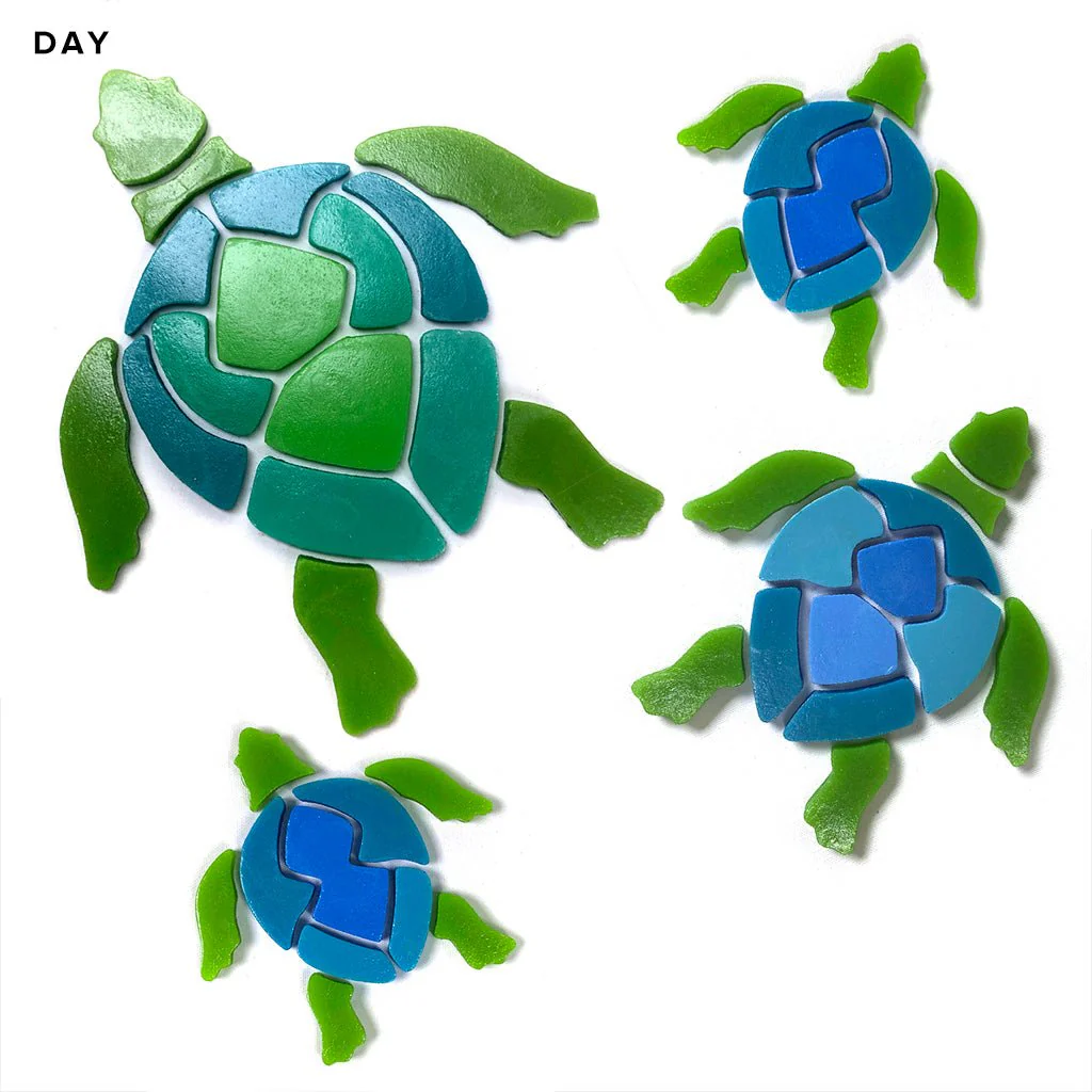 Swimming Turtle Family - Glow in the Dark Pool Mosaic - Image 3