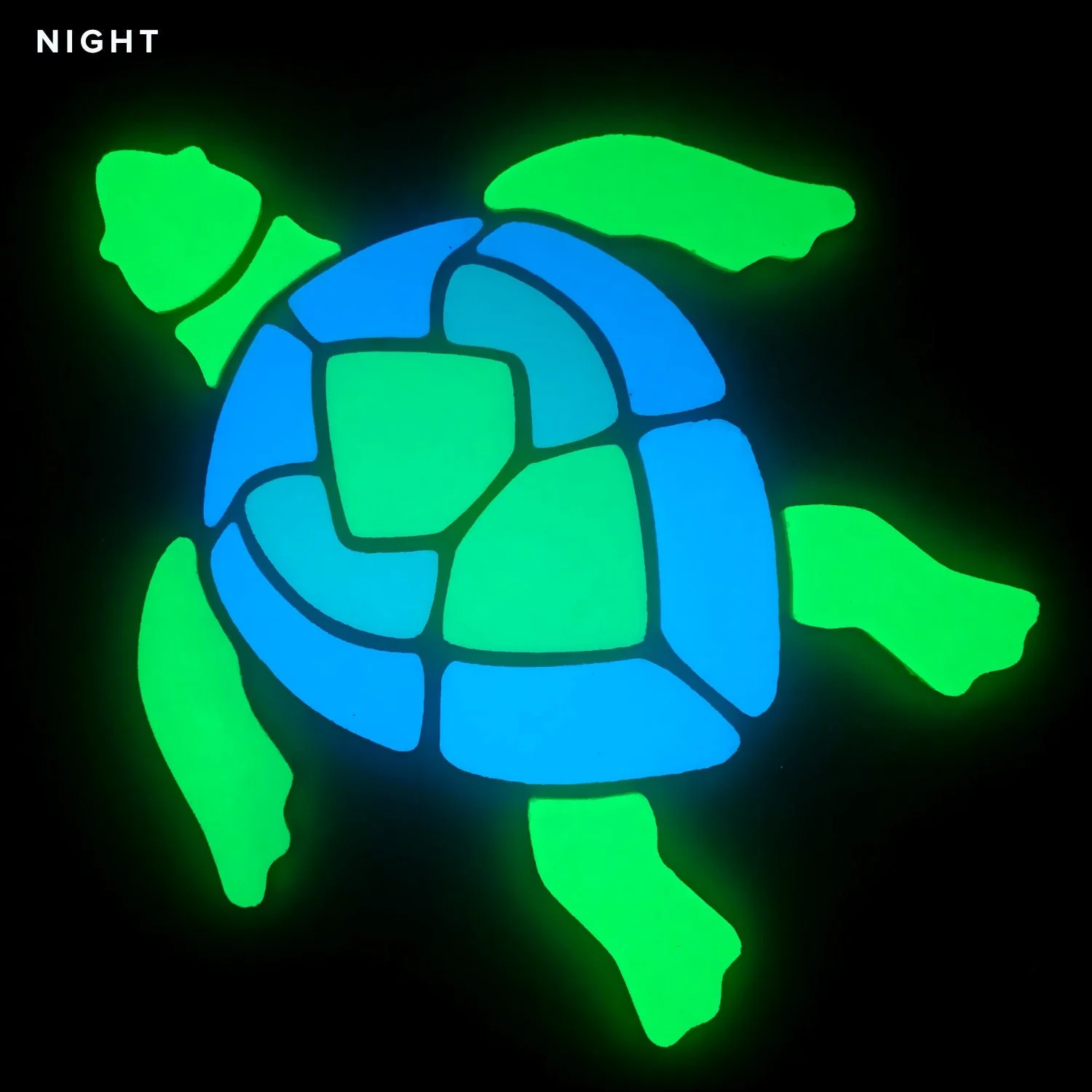 Swimming Turtle, Large - Glow in the Dark Pool Mosaic - Image 2