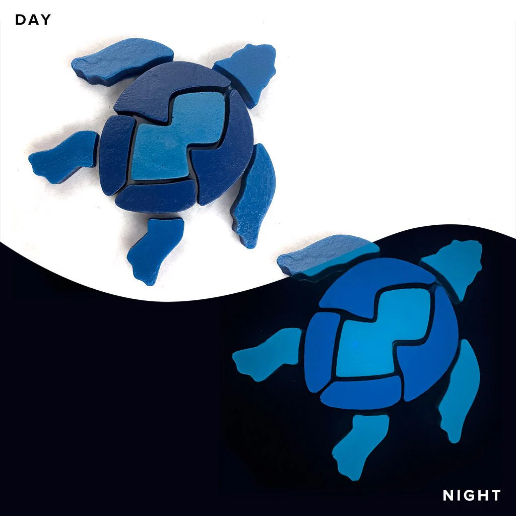 Swimming Turtle x 2, Blue - Glow in the Dark Pool Mosaics - AquaBlu Exclusive!