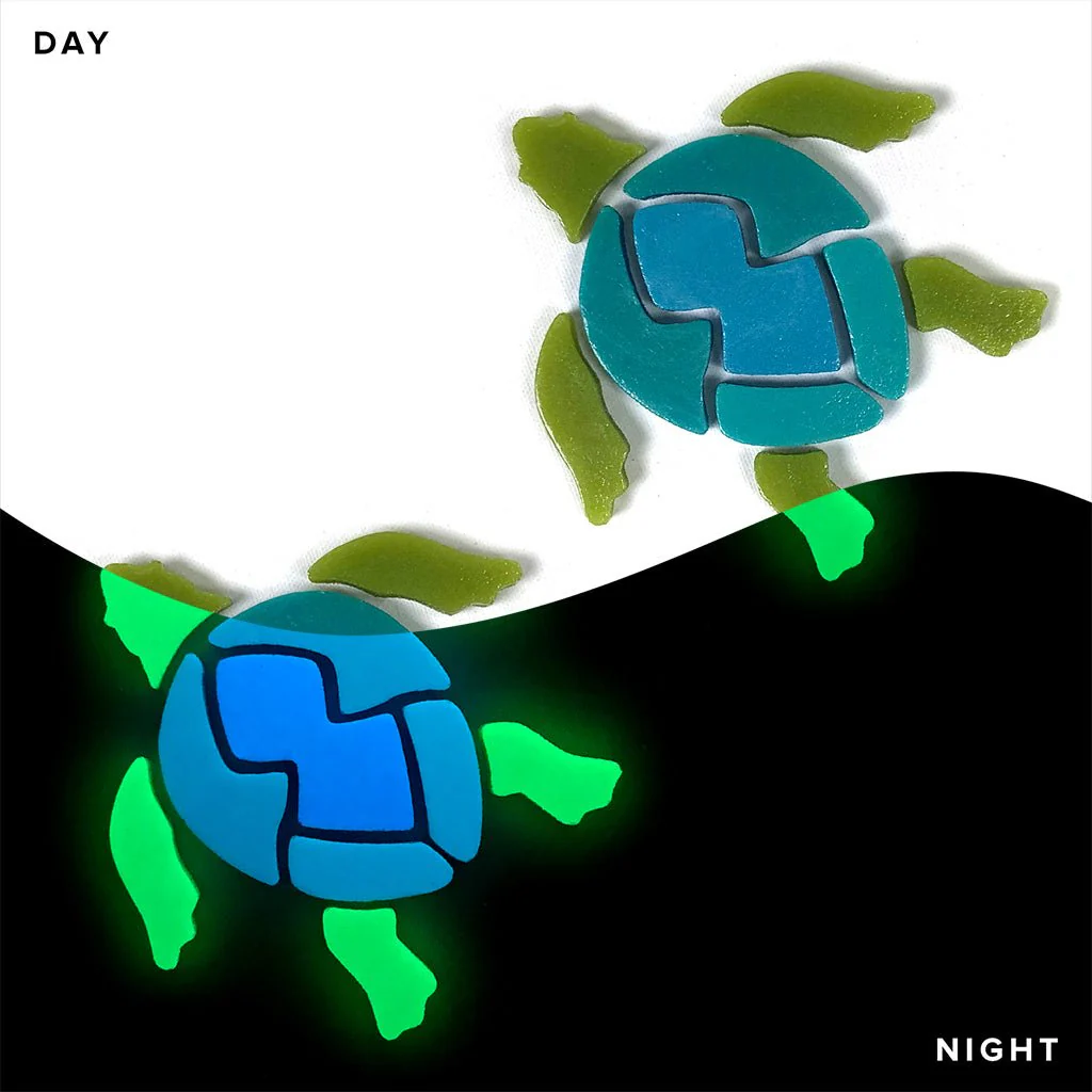 Swimming Turtle x 2 - Glow in the Dark Pool Mosaics