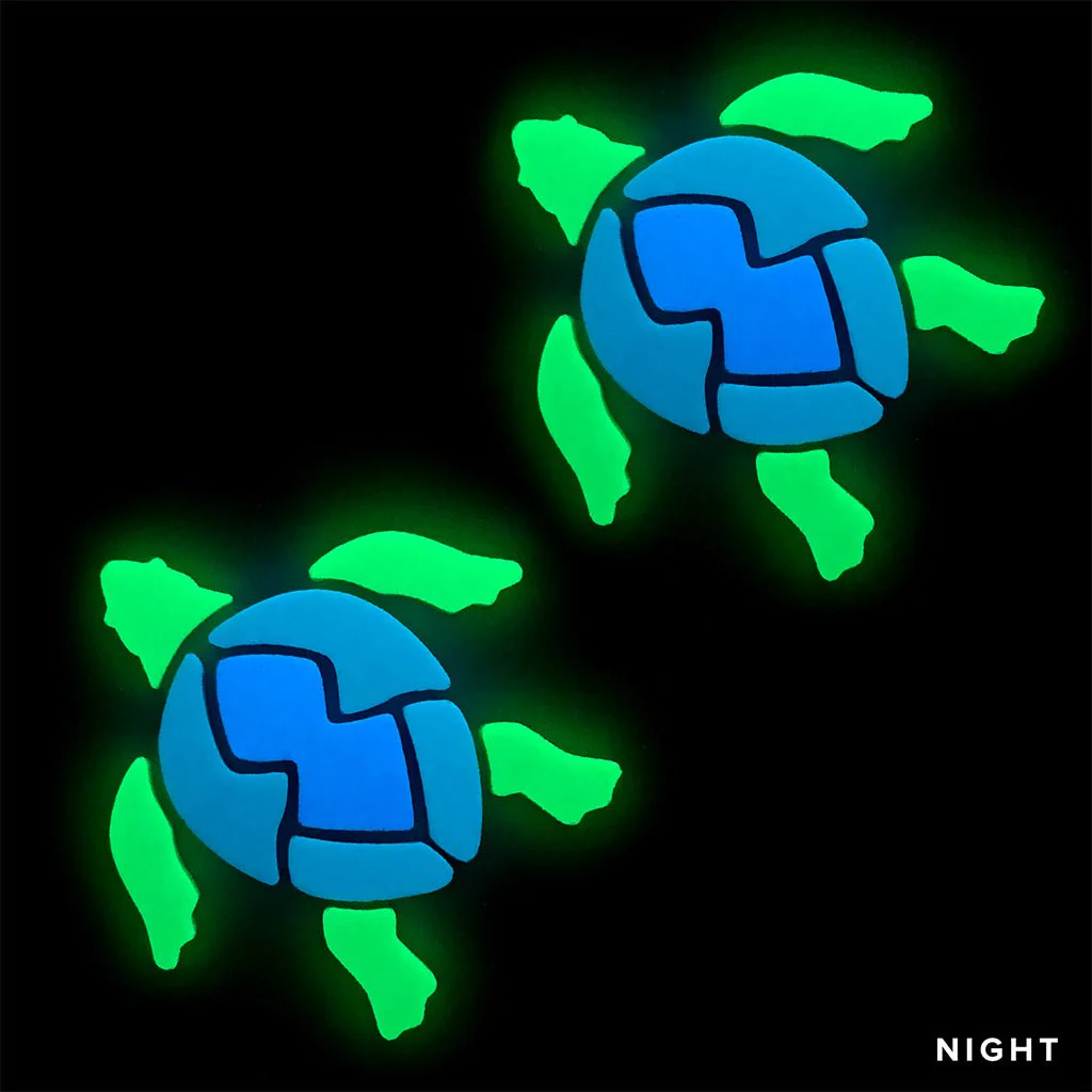 Swimming Turtle x 2 - Glow in the Dark Pool Mosaics - Image 2
