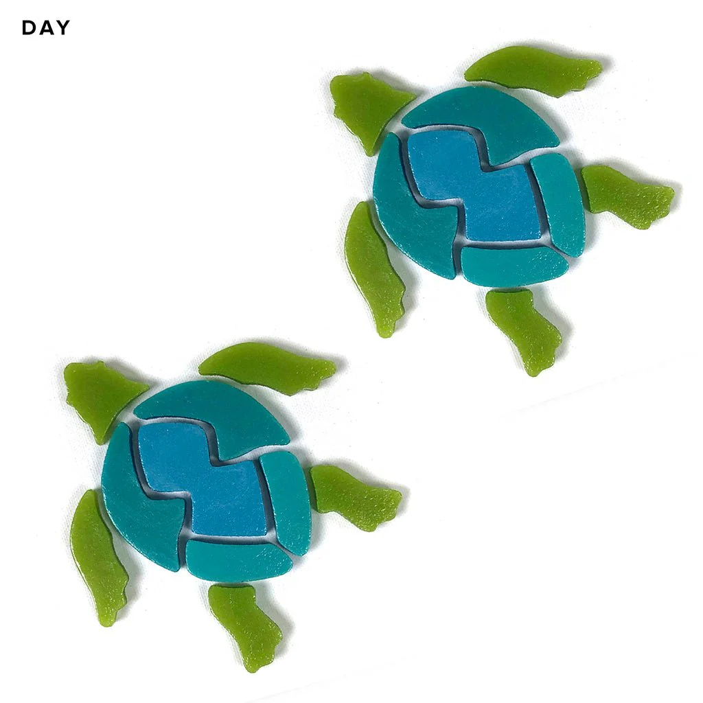 Swimming Turtle x 2 - Glow in the Dark Pool Mosaics - Image 3
