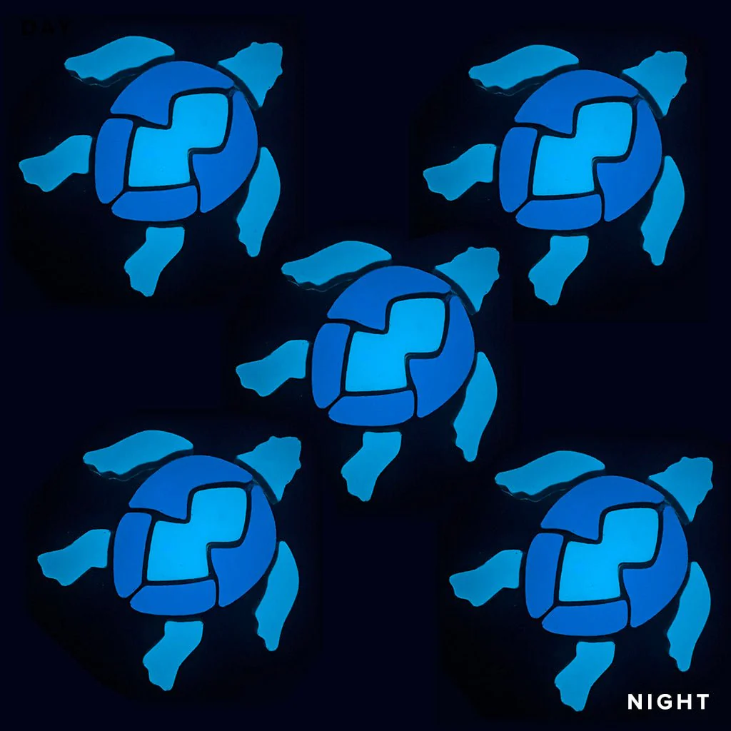 Swimming Turtle x 5, Blue - Glow in the Dark Pool Mosaics - AquaBlu Exclusive! - Image 2