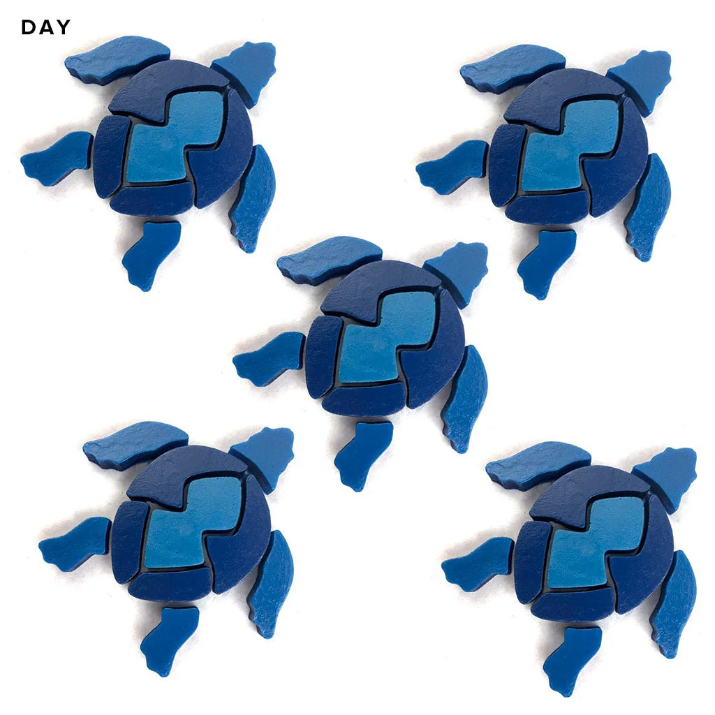 Swimming Turtle x 5, Blue - Glow in the Dark Pool Mosaics - AquaBlu Exclusive! - Image 3