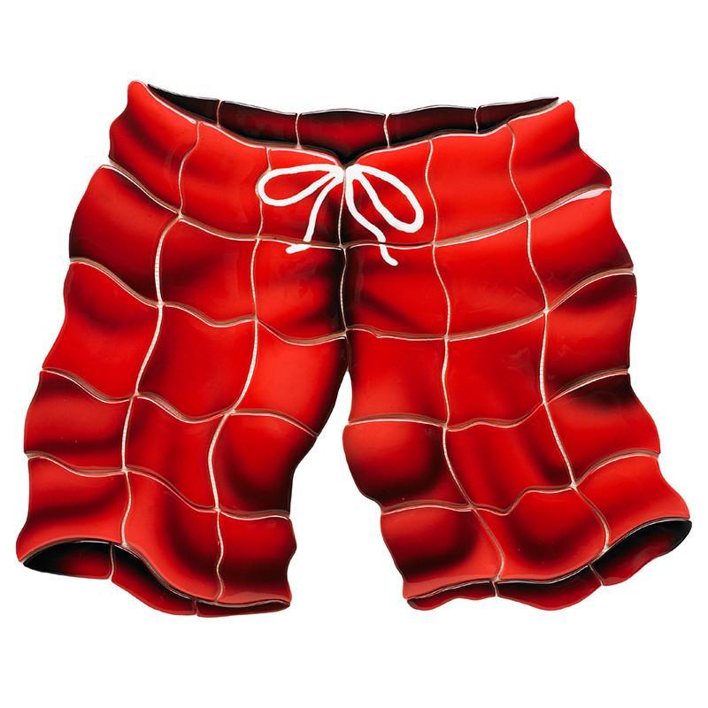 Swimtrunks - Red - Pool Mosaic