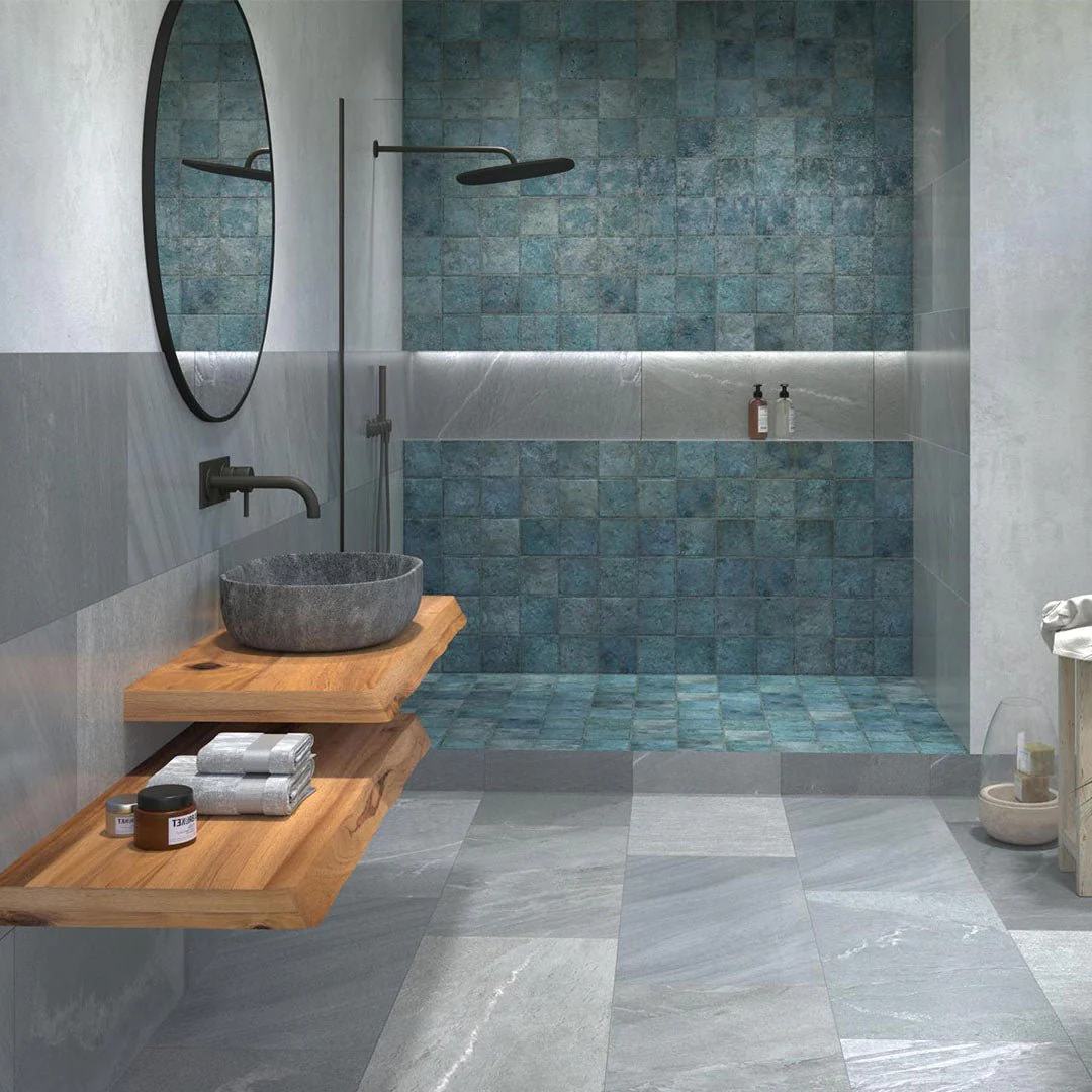 Tahiti Turquoise Glossy, 6" x 6" - Porcelain Tile - Image 3