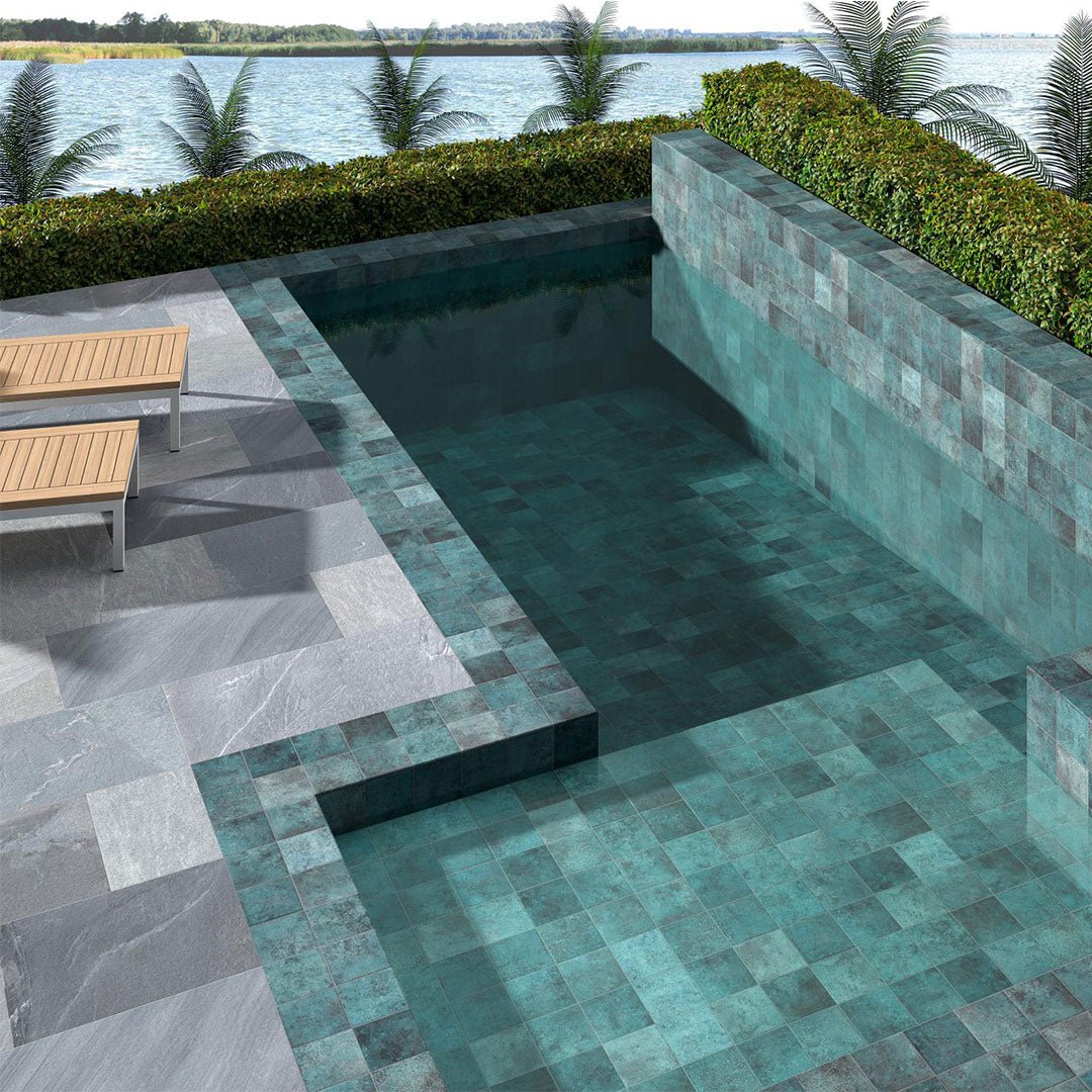 Tahiti Turquoise Slip Resistant, 6" x 6" - Porcelain Tile - Image 3