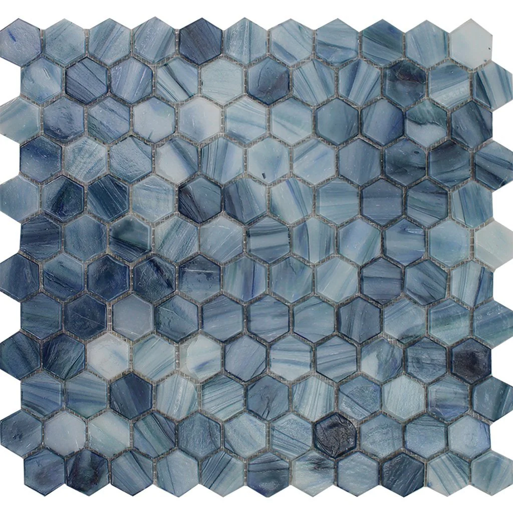 Tanzanite, Hexagon Mosaic - Glass Tile