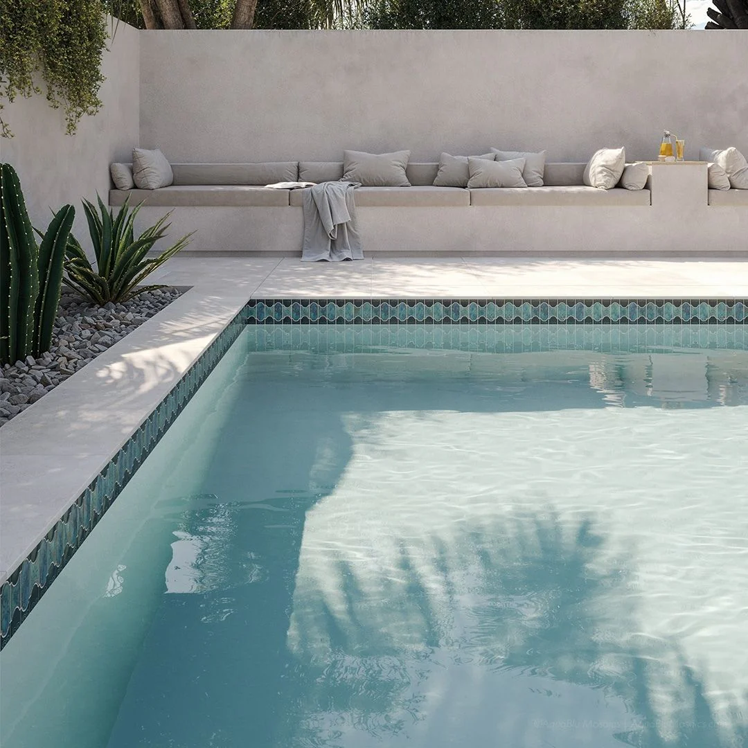 Teal Green, Mosaic - Porcelain Pool Tile - Image 3