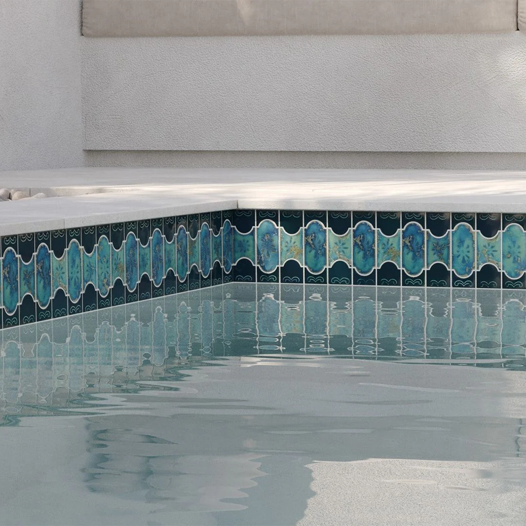 Teal Green, Mosaic - Porcelain Pool Tile - Image 4