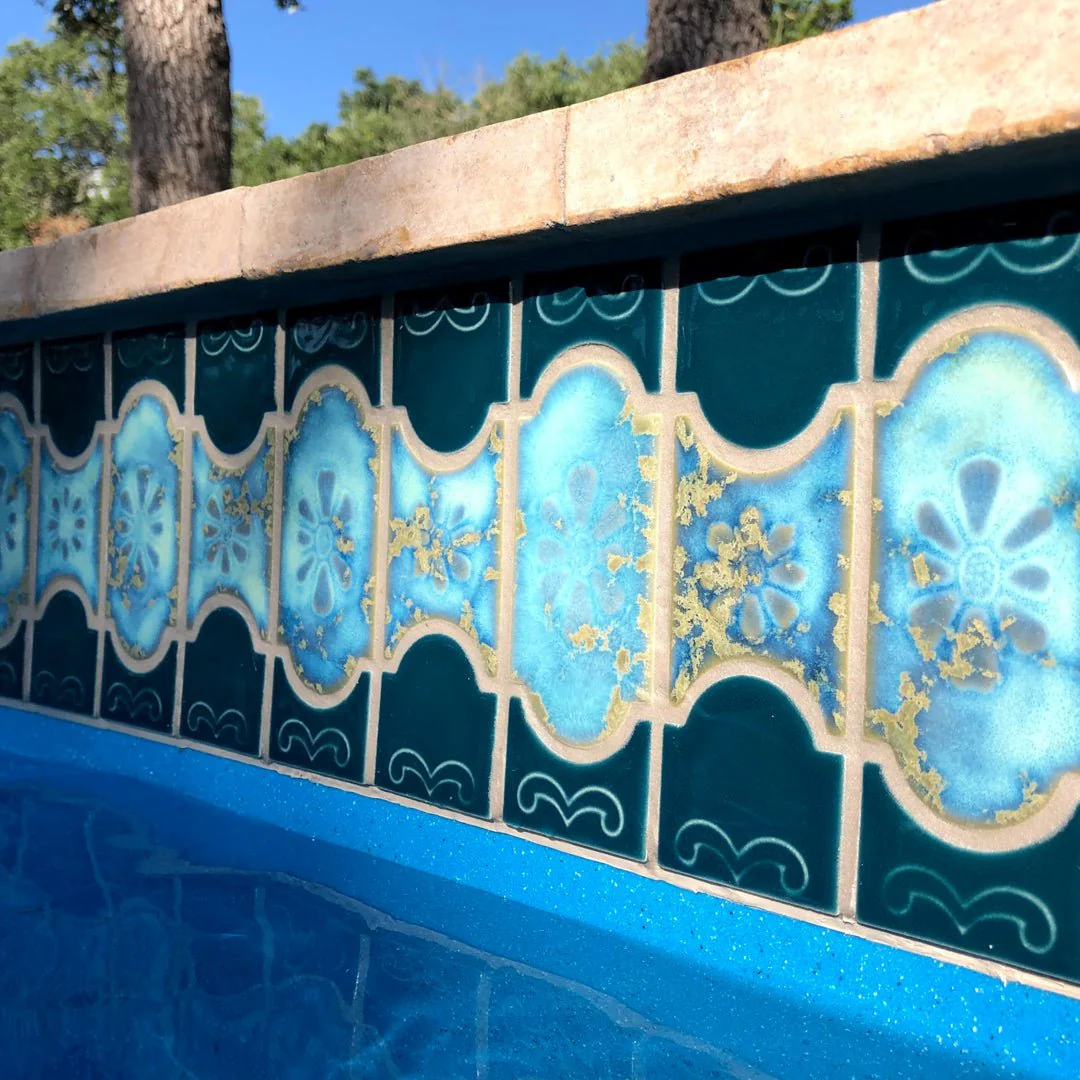 Teal Green, Mosaic - Porcelain Pool Tile - Image 8