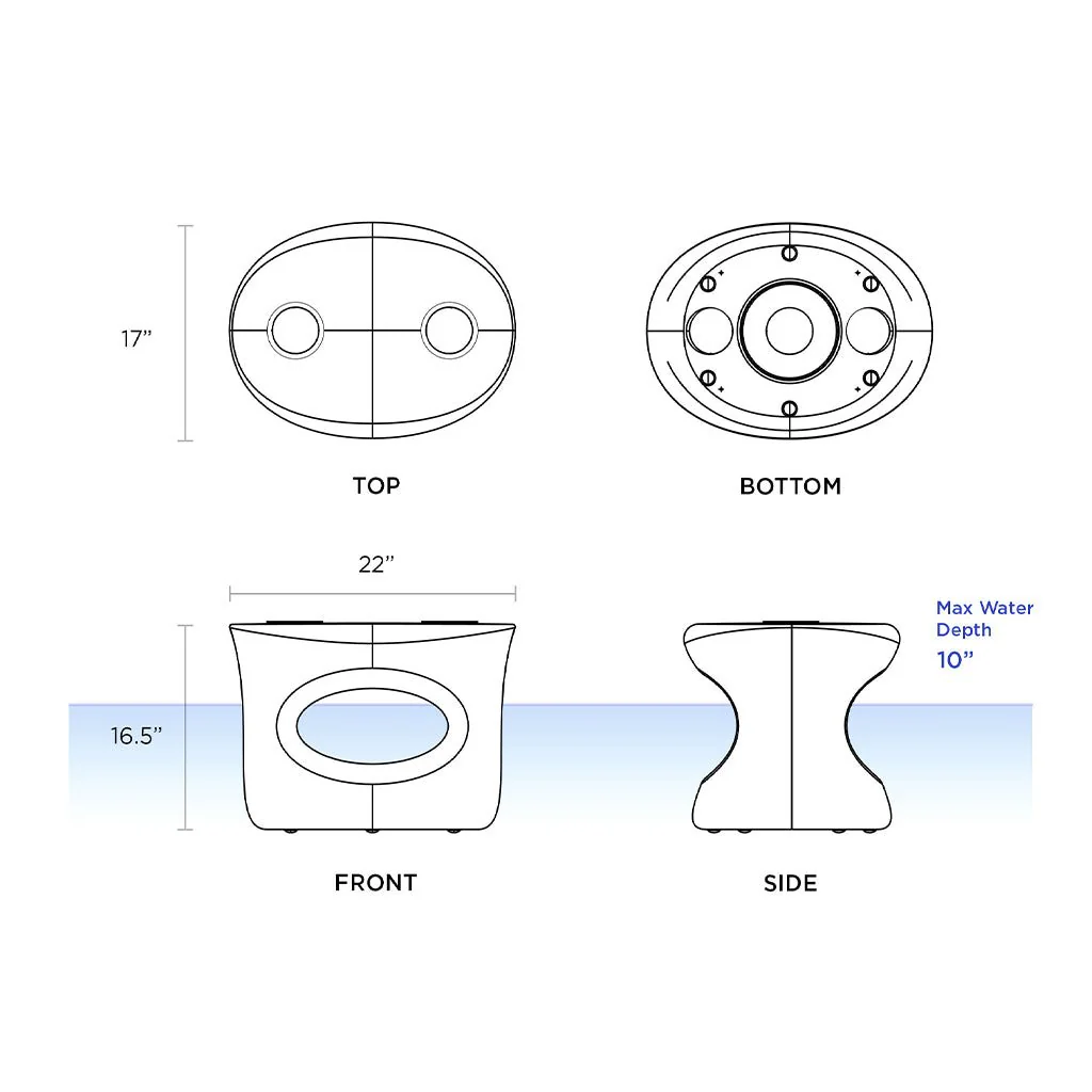 Amped Stool/Table with Black Cupholders - Pool & Patio Table - Image 6