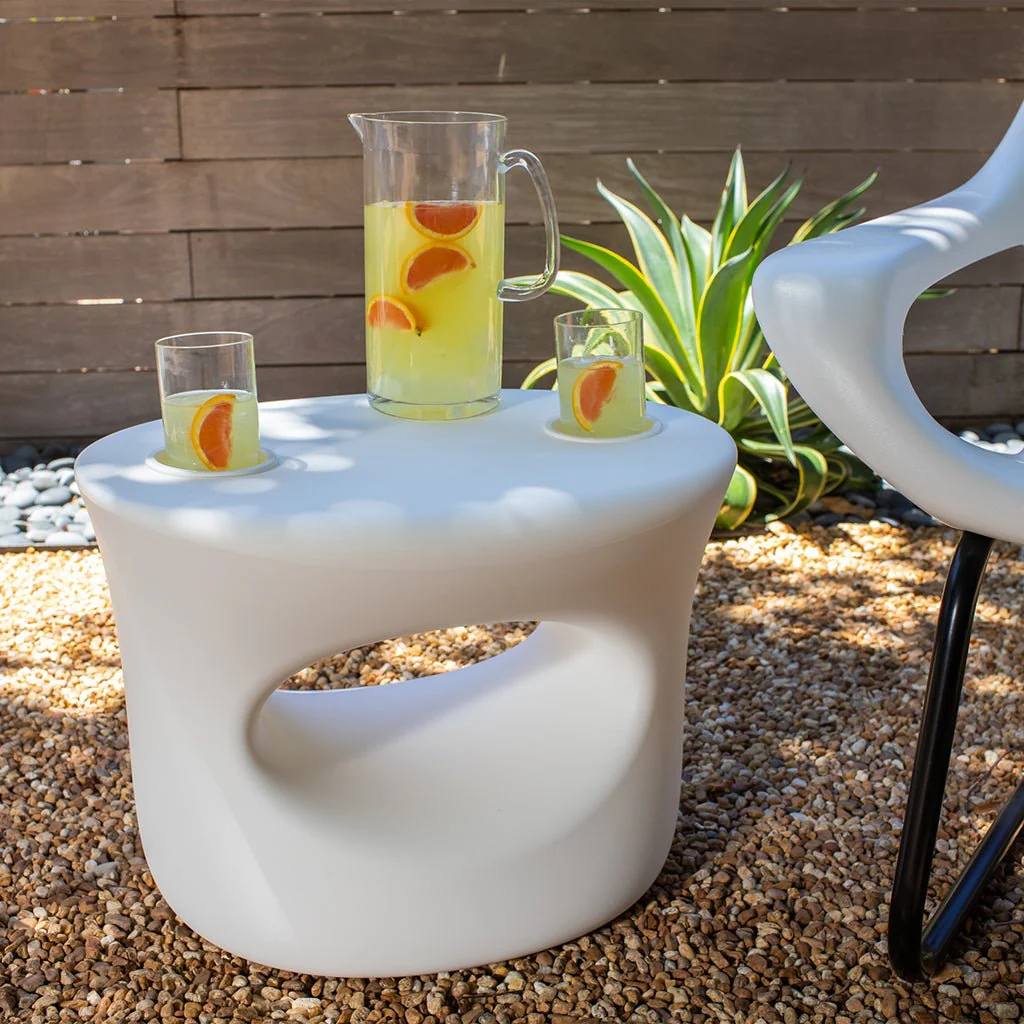 Amped Stool/Table with White Cupholders - Pool & Patio Table - Image 3
