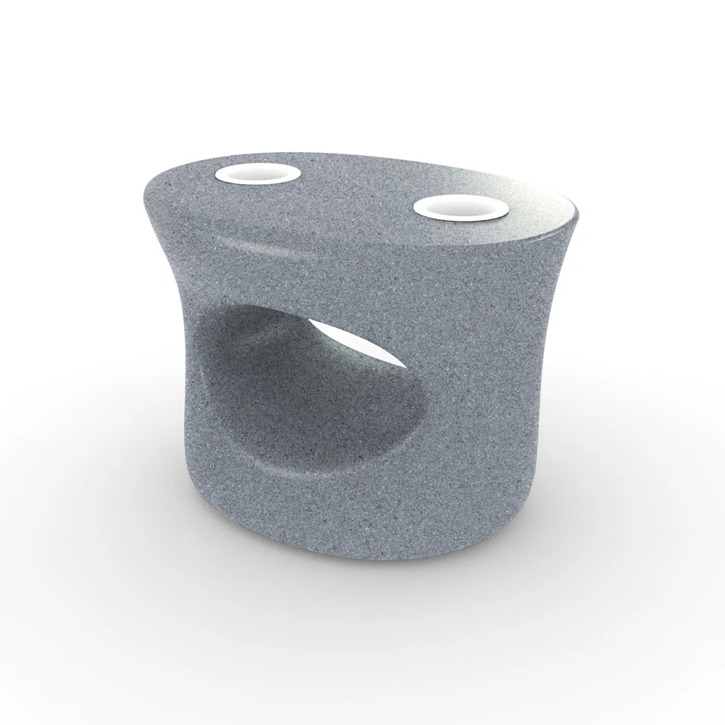 Amped Stool/Table with White Cupholders - Pool & Patio Table - Image 6