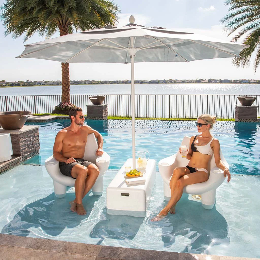 Mibster Chair with White Cupholders (Set of Two) - Luxury Pool Chair - Image 3