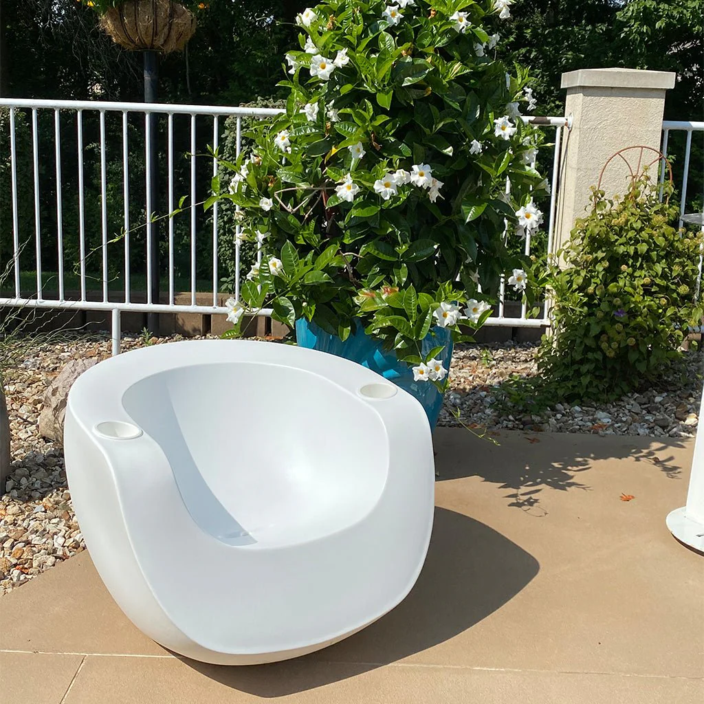 Moon Chair with White Cupholders (Set of Two) - Luxury Pool Chair - Image 11