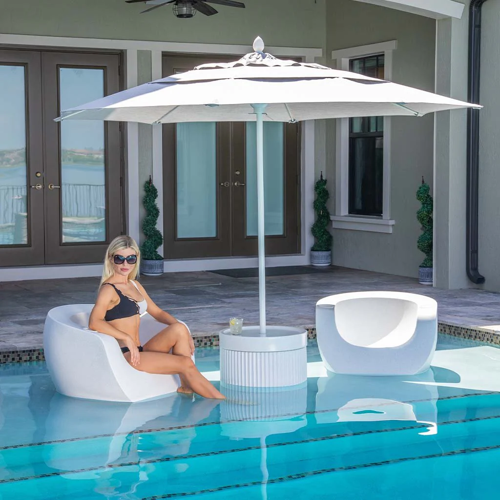 Moon Chair with White Cupholders (Set of Two) - Luxury Pool Chair - Image 5
