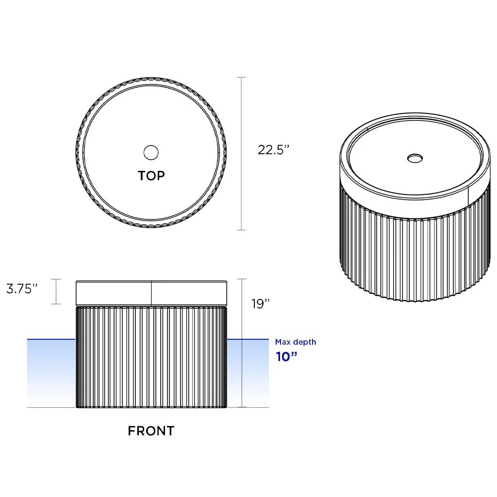 Ripple Wide Table with Umbrella Hole  - Pool & Patio Table - Image 9