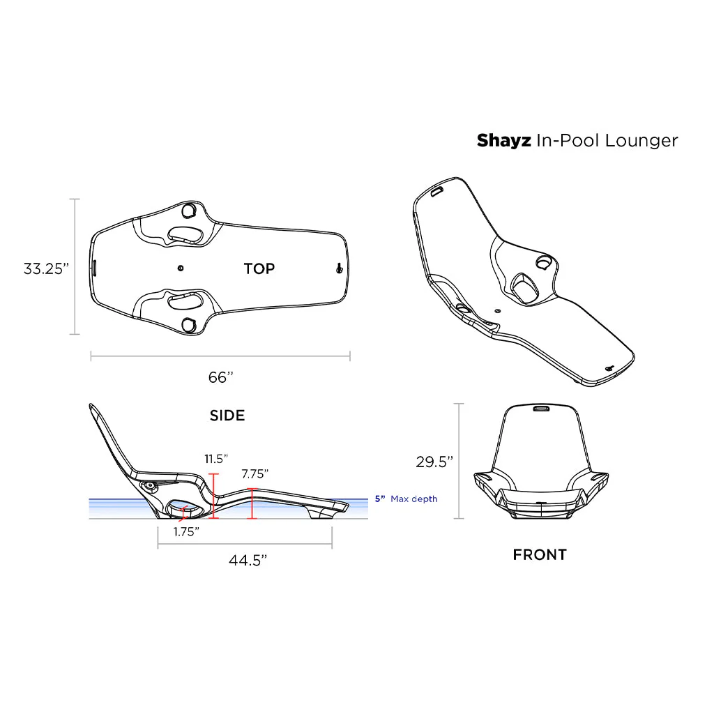 Shayz In-Pool Lounger (Set of Two) - Luxury Pool Lounge Chair - Image 13