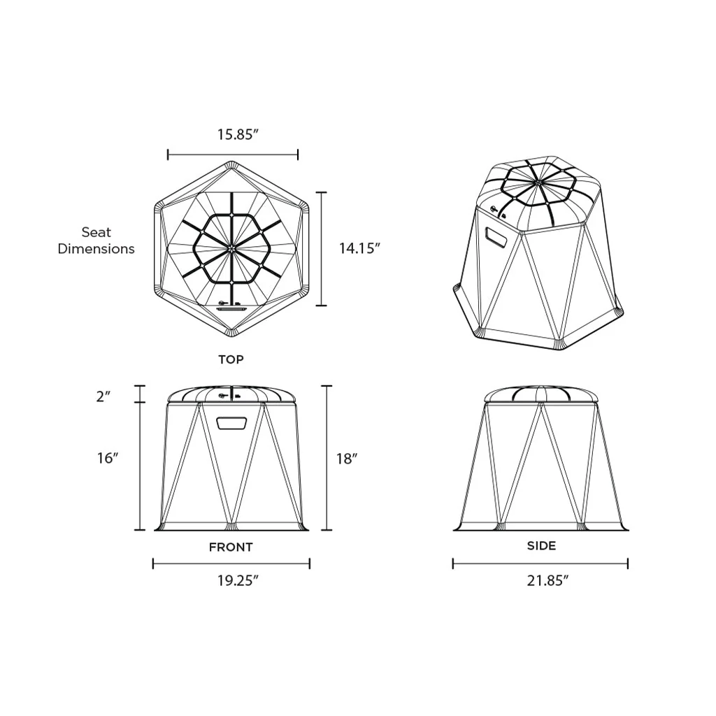 Twisted Hex 18in Stool/Side Table (2 Pack) - Pool & Patio Table - Image 7