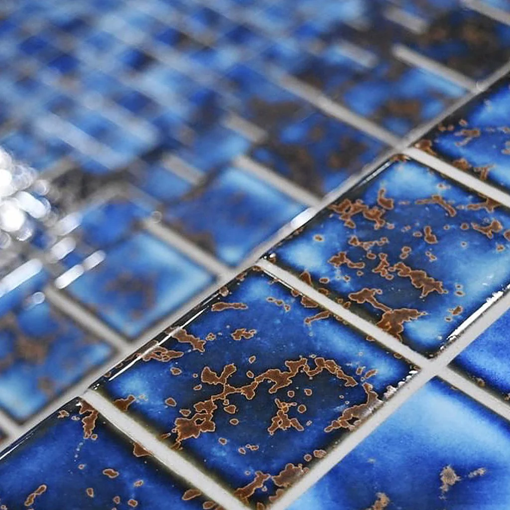 Terra Blue, 3" x 3" - Porcelain Pool Tile - Image 2