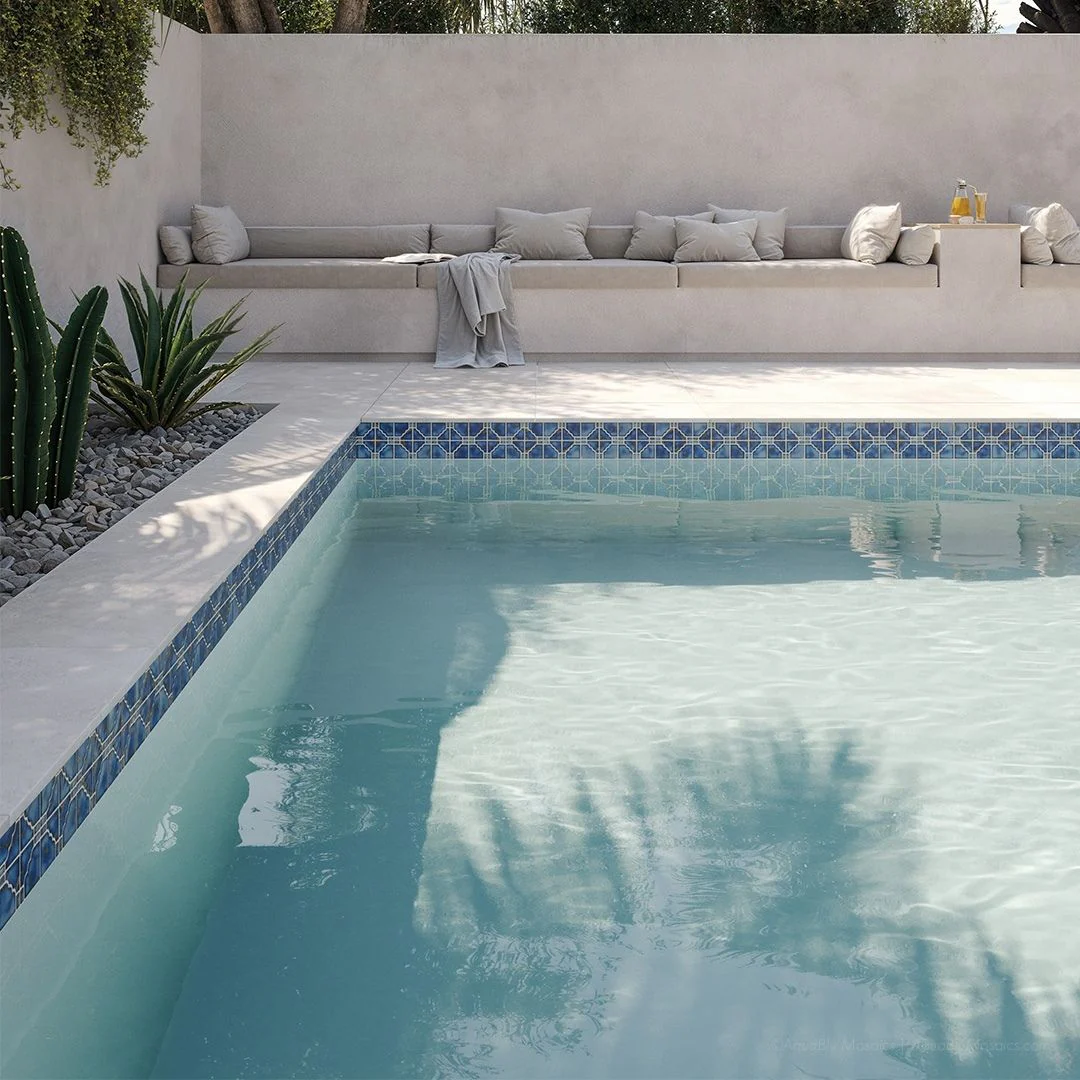 Terra Blue, 6" x 6" - Porcelain Pool Tile - Image 2