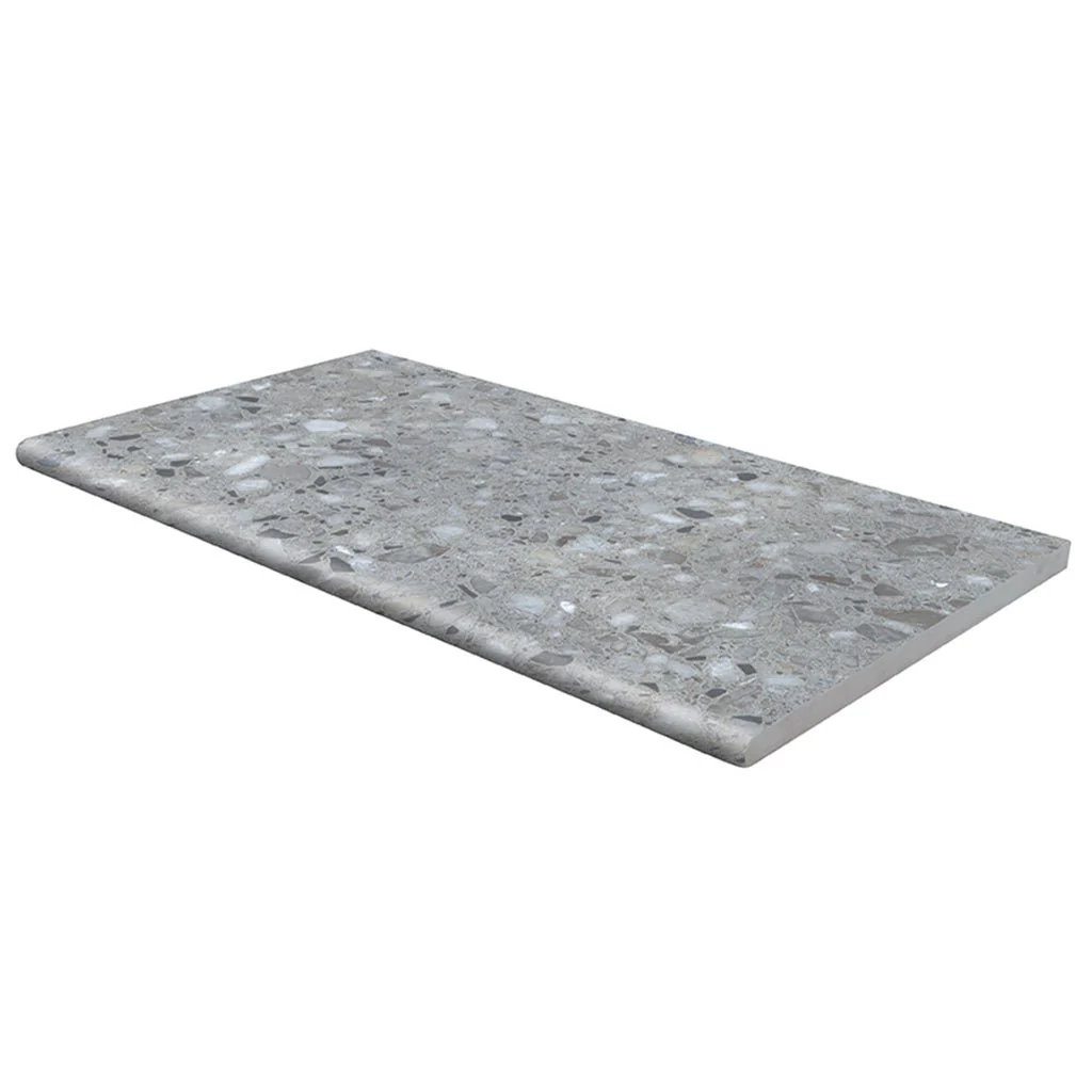 Terrazo Gris, 13" x 24" - 2CM Porcelain Pool Coping