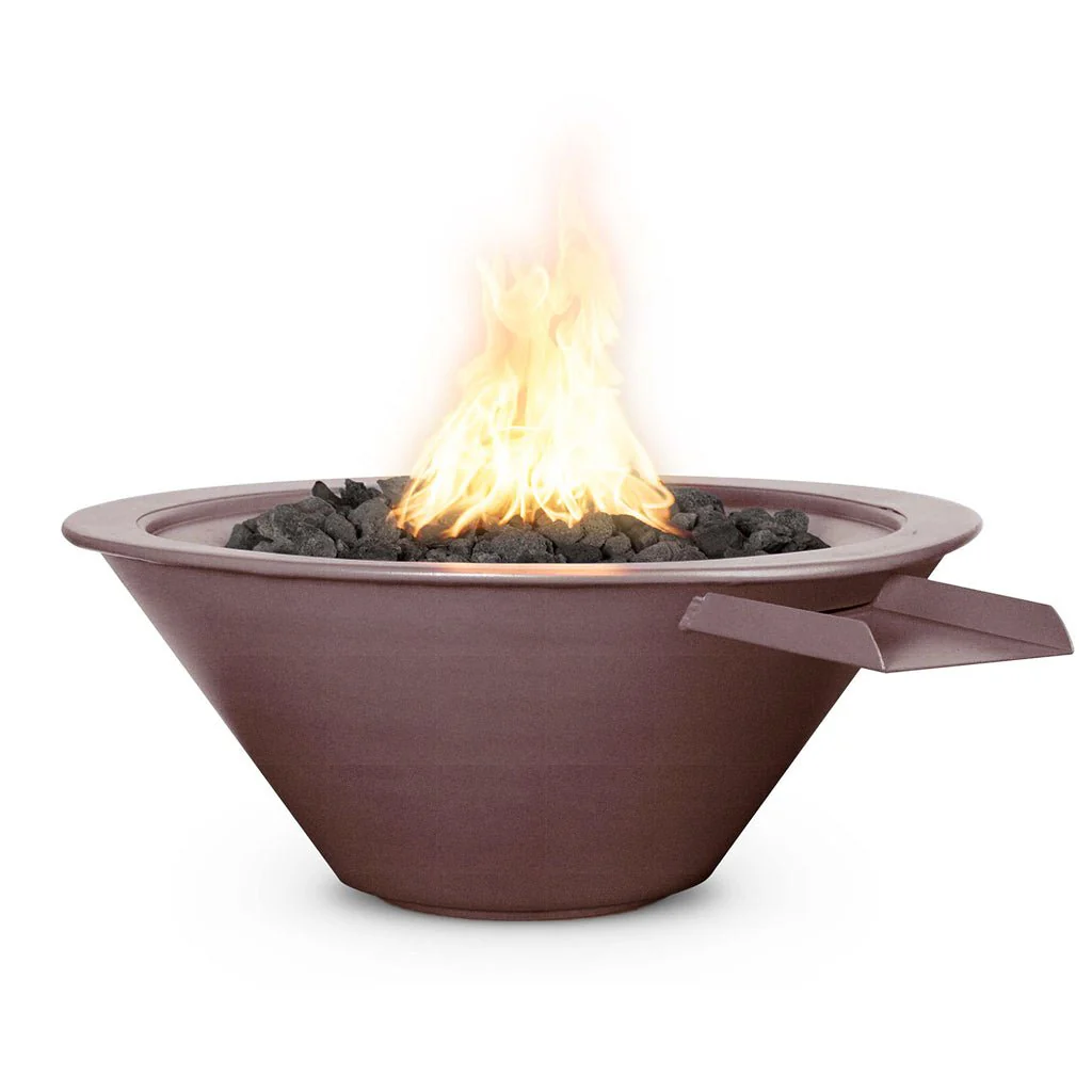Cazo 30" Round Fire and Water Bowl, Powder Coated Metal - Pool Feature - Image 4