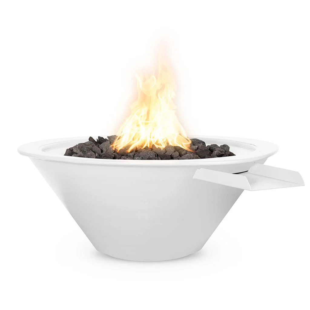 Cazo 30" Round Fire and Water Bowl, Powder Coated Metal - Pool Feature - Image 7
