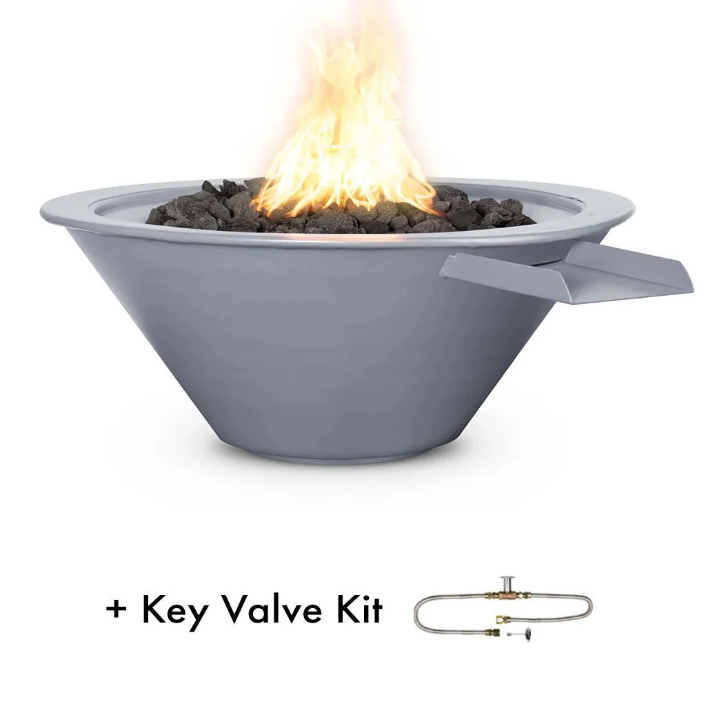 Cazo 24" Round Fire and Water Bowl, Powder Coated Metal - Pool Feature - Image 10