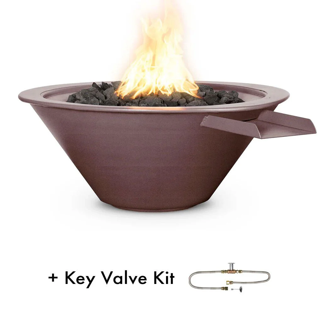 Cazo 24" Round Fire and Water Bowl, Powder Coated Metal - Pool Feature - Image 11