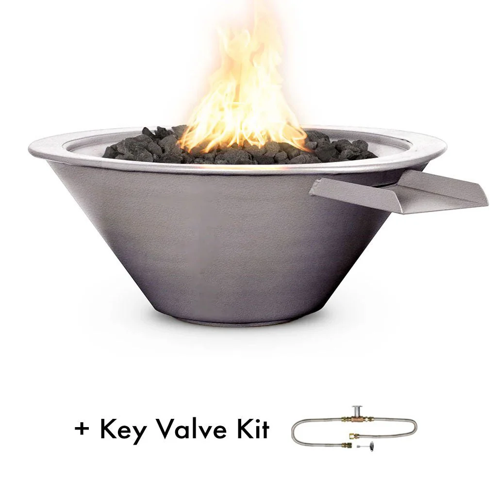 Cazo 24" Round Fire and Water Bowl, Powder Coated Metal - Pool Feature - Image 12