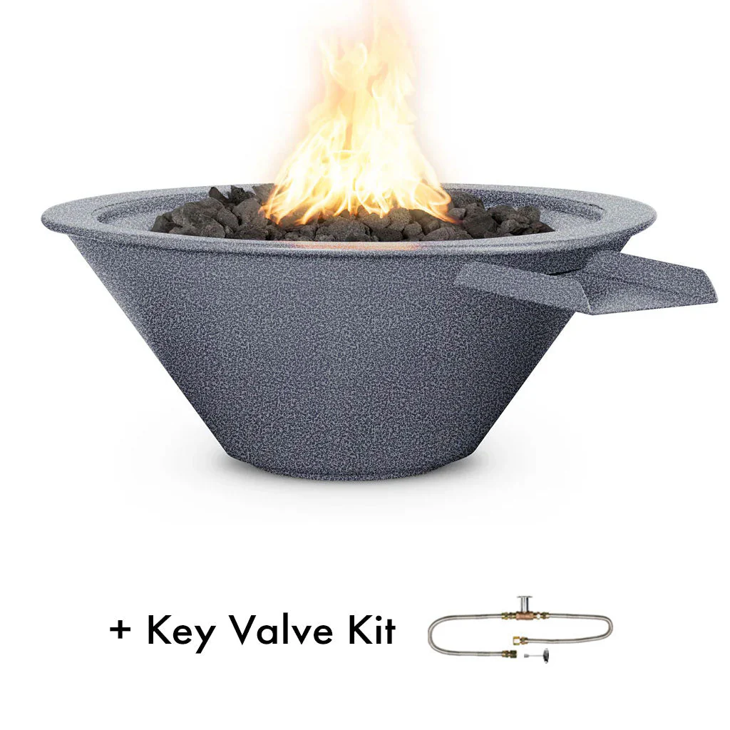 Cazo 24" Round Fire and Water Bowl, Powder Coated Metal - Pool Feature - Image 13
