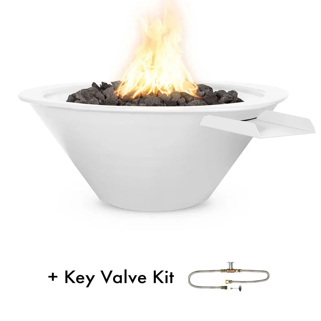 Cazo 24" Round Fire and Water Bowl, Powder Coated Metal - Pool Feature - Image 14