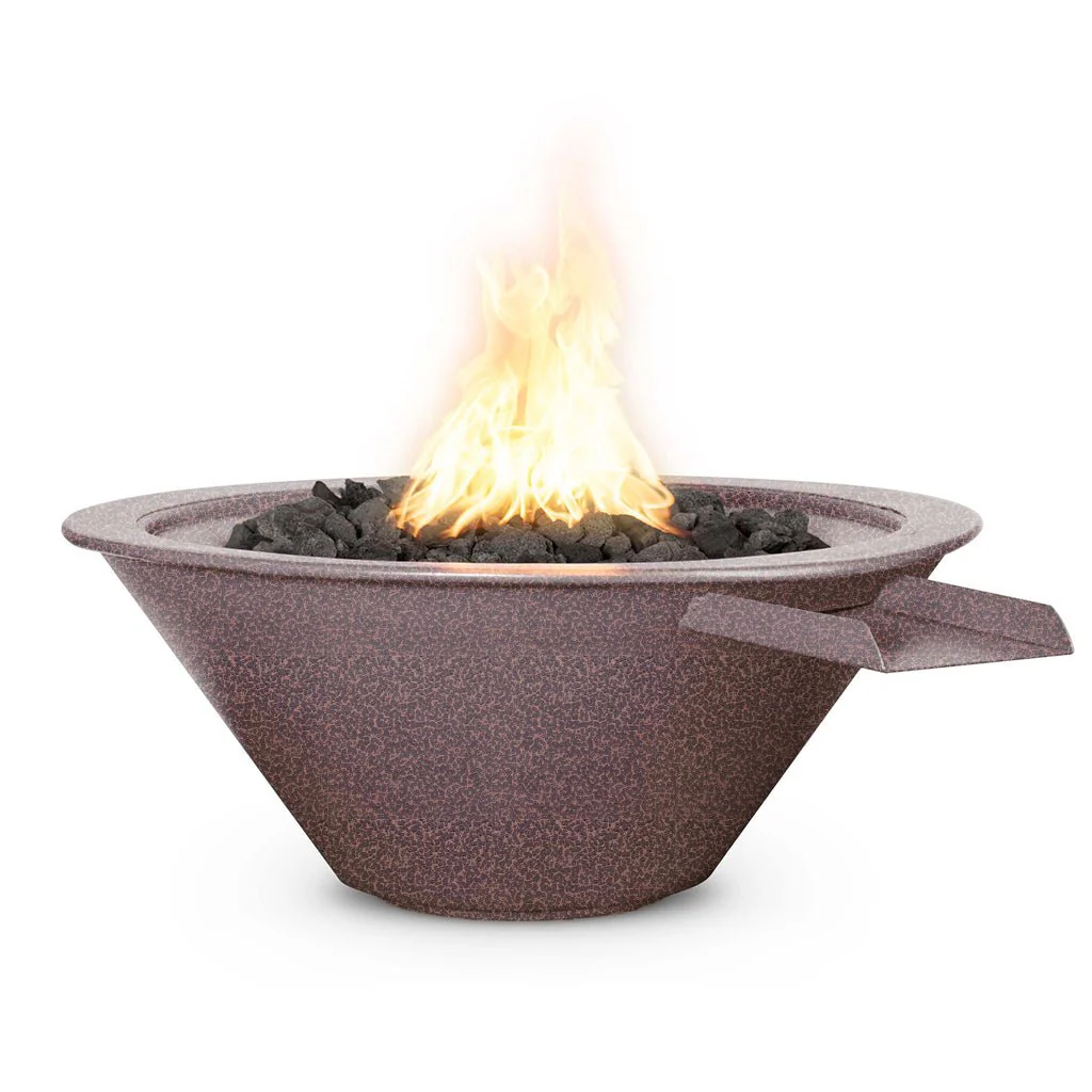Cazo 36" Round Fire and Water Bowl, Powder Coated Metal - Pool Feature - Image 2