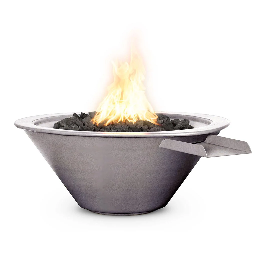 Cazo 36" Round Fire and Water Bowl, Powder Coated Metal - Pool Feature - Image 5