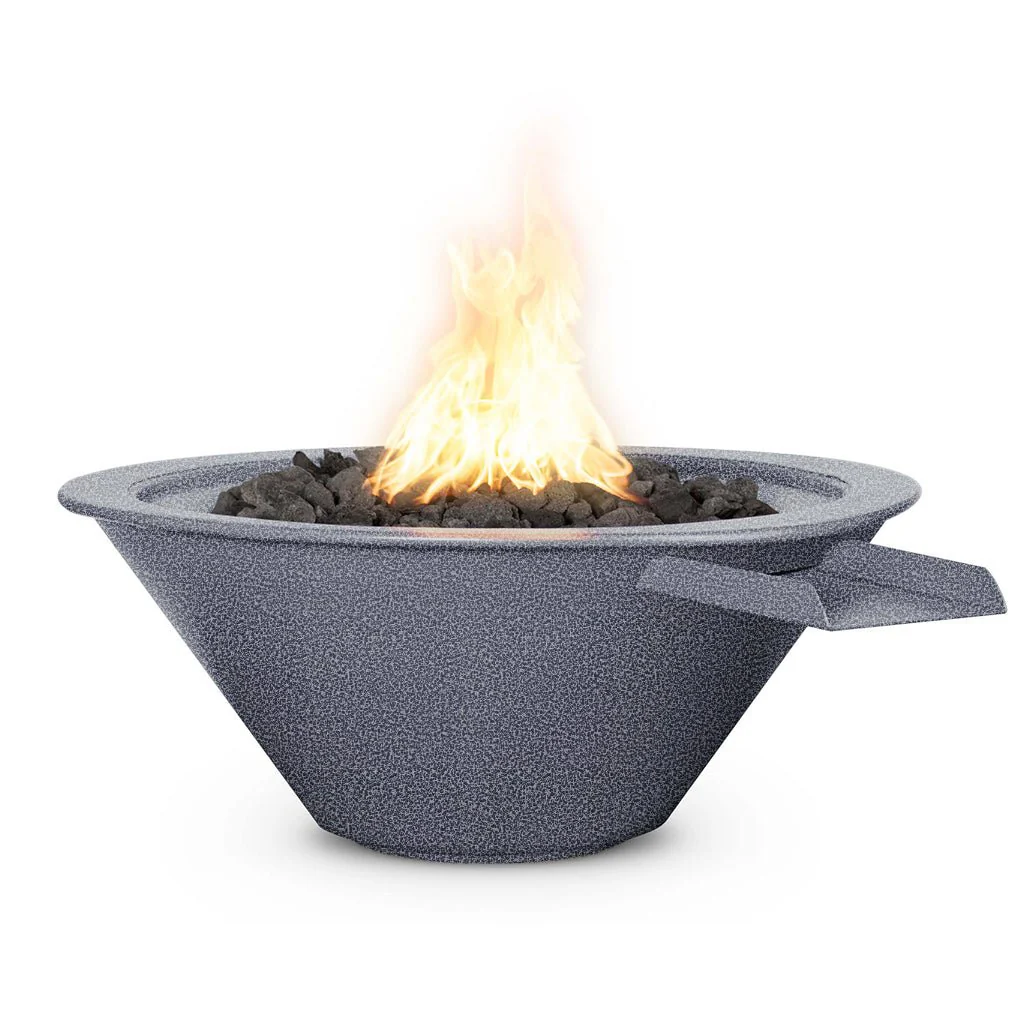 Cazo 36" Round Fire and Water Bowl, Powder Coated Metal - Pool Feature - Image 6