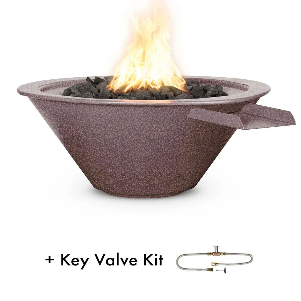 Cazo 24" Round Fire and Water Bowl, Powder Coated Metal - Pool Feature - Image 9
