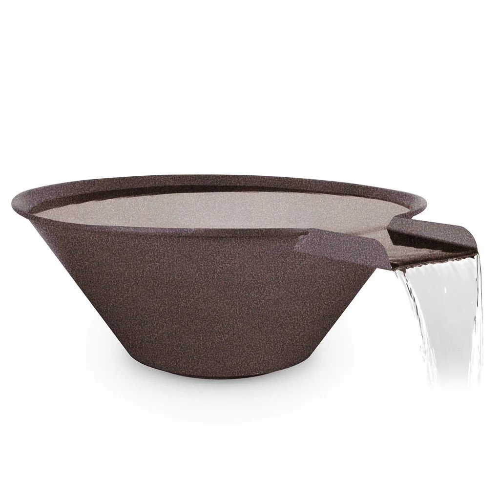 Cazo Round Water Bowl, Powder Coated Metal - Water Feature - Image 2