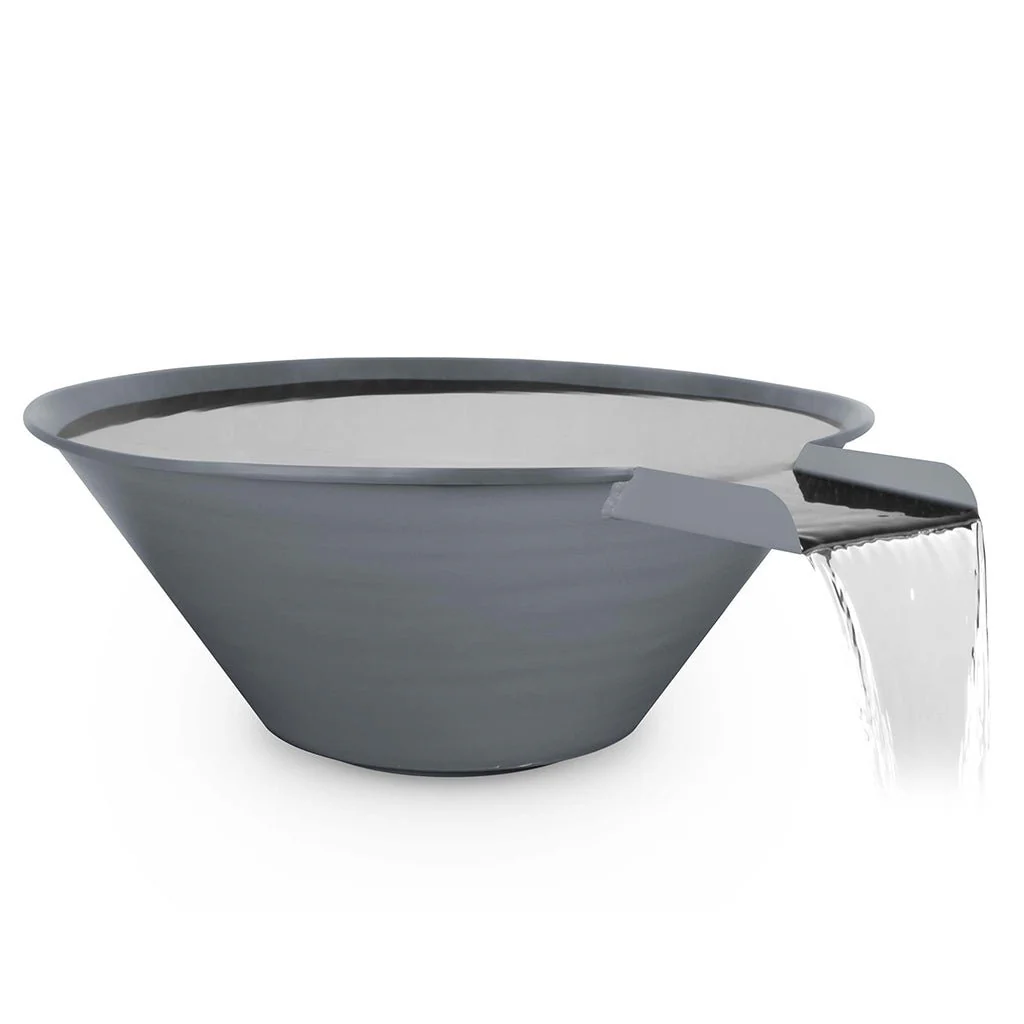 Cazo Round Water Bowl, Powder Coated Metal - Water Feature - Image 3