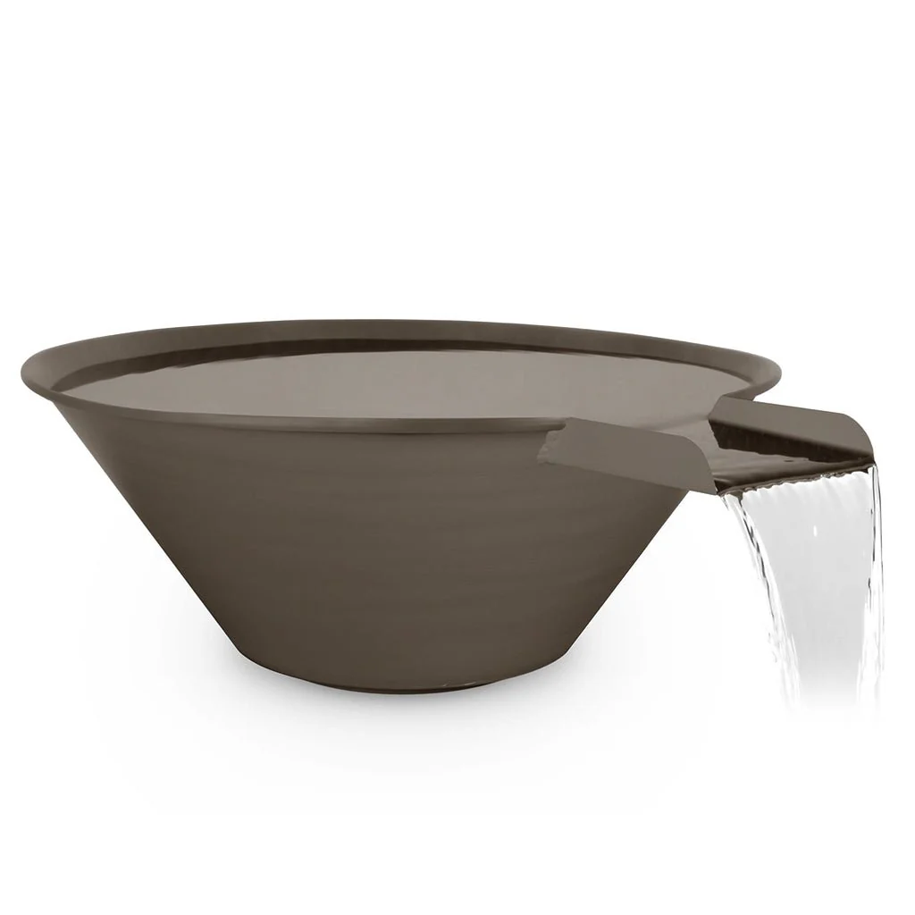 Cazo Round Water Bowl, Powder Coated Metal - Water Feature - Image 5