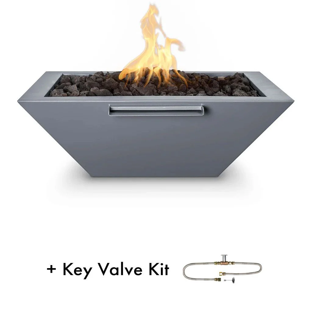 Maya 24" Fire and Water Bowl, Powder Coated Metal - Pool Feature - Image 10