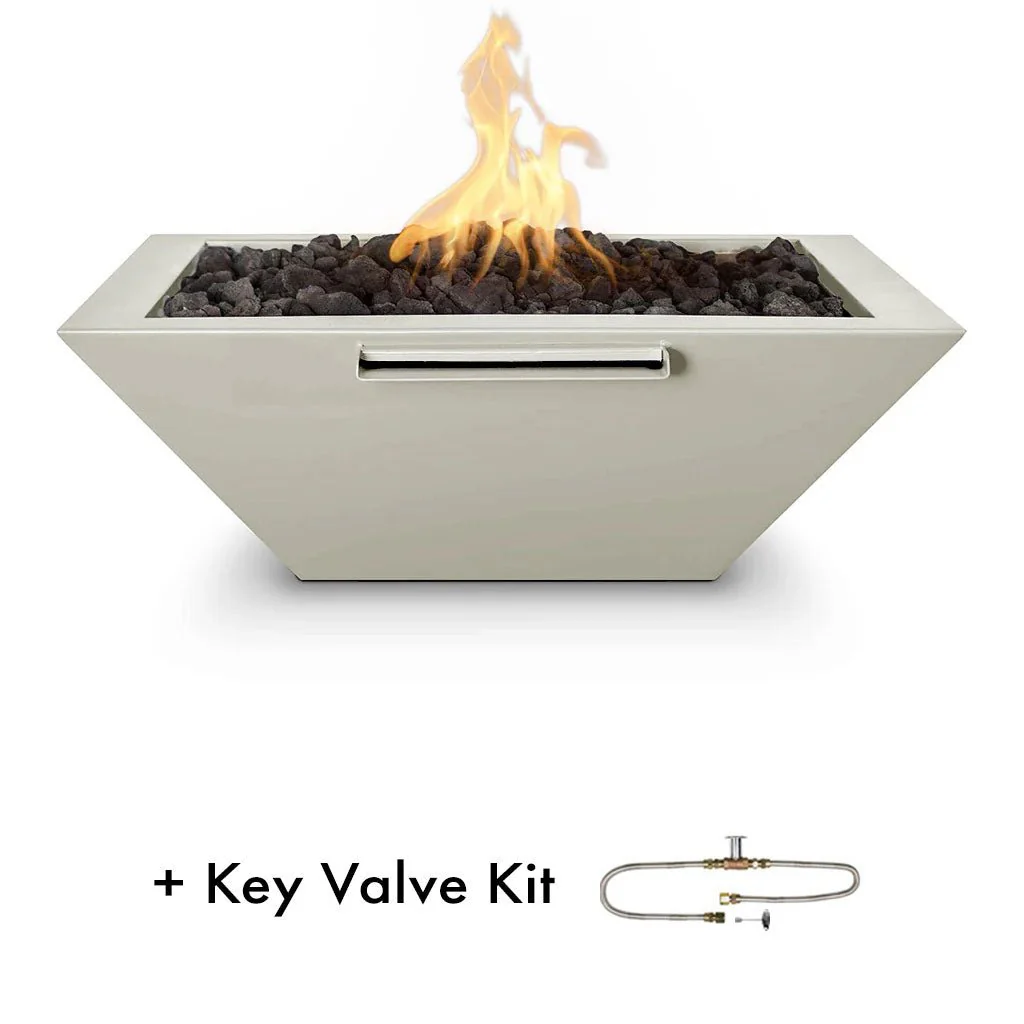 Maya 24" Fire and Water Bowl, Powder Coated Metal - Pool Feature - Image 14