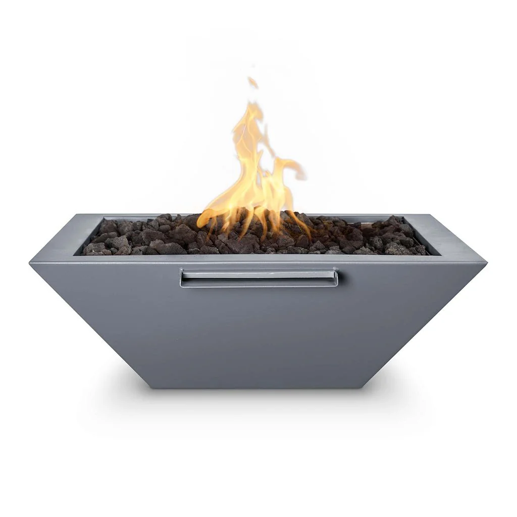 Maya 24" Fire and Water Bowl, Powder Coated Metal - Pool Feature - Image 3