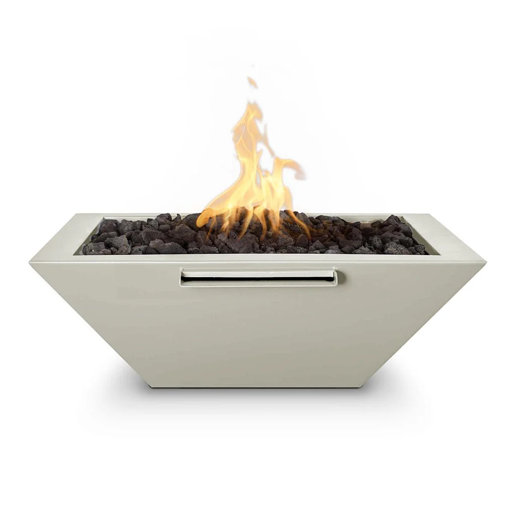Maya 24" Fire and Water Bowl, Powder Coated Metal - Pool Feature - Image 7