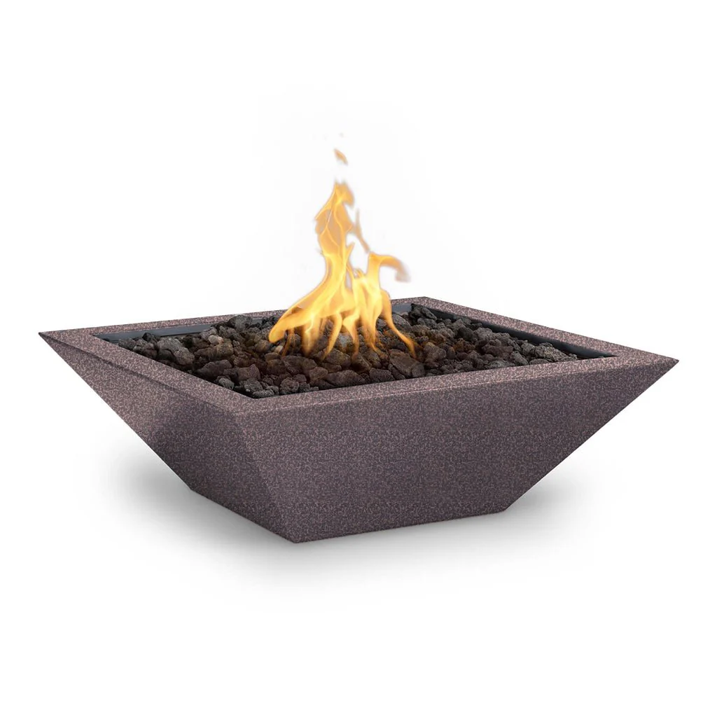 Maya 24" Square Fire Bowl, Powder Coated Metal - Fire Feature - Image 2