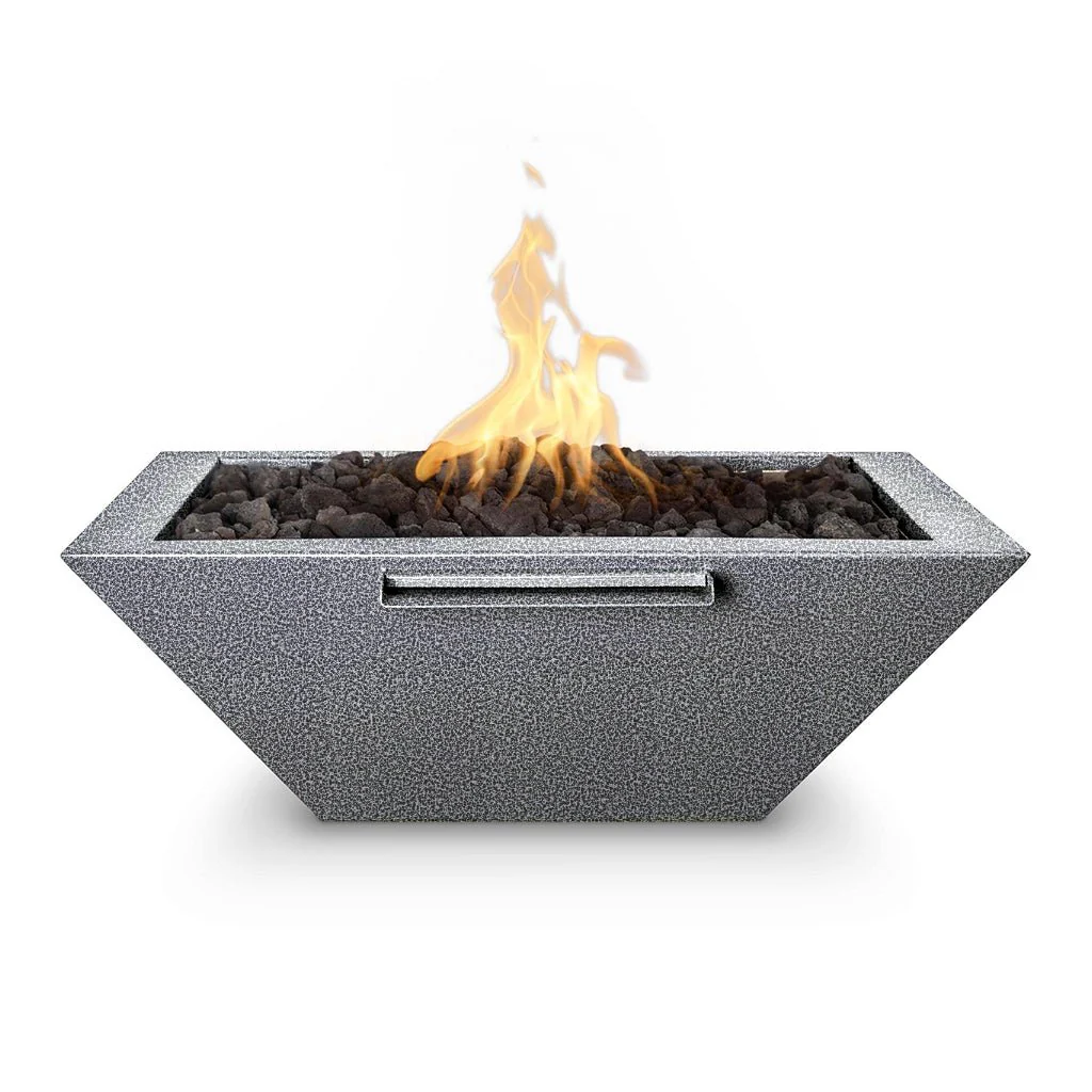 Maya 30" Square Fire and Water Bowl, Powder Coated Metal - Pool Feature - Image 6