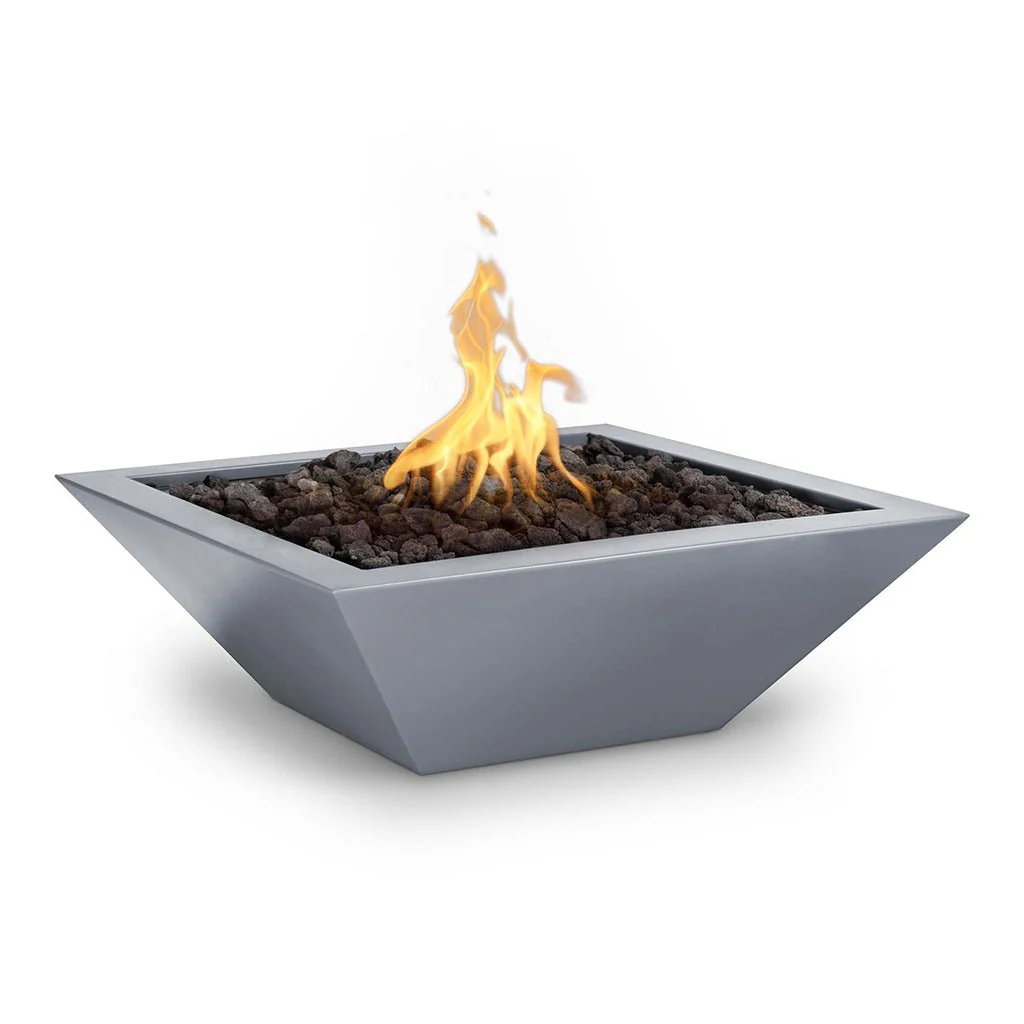 Maya 36" Square Fire Bowl, Powder Coated Metal - Fire Feature - Image 3