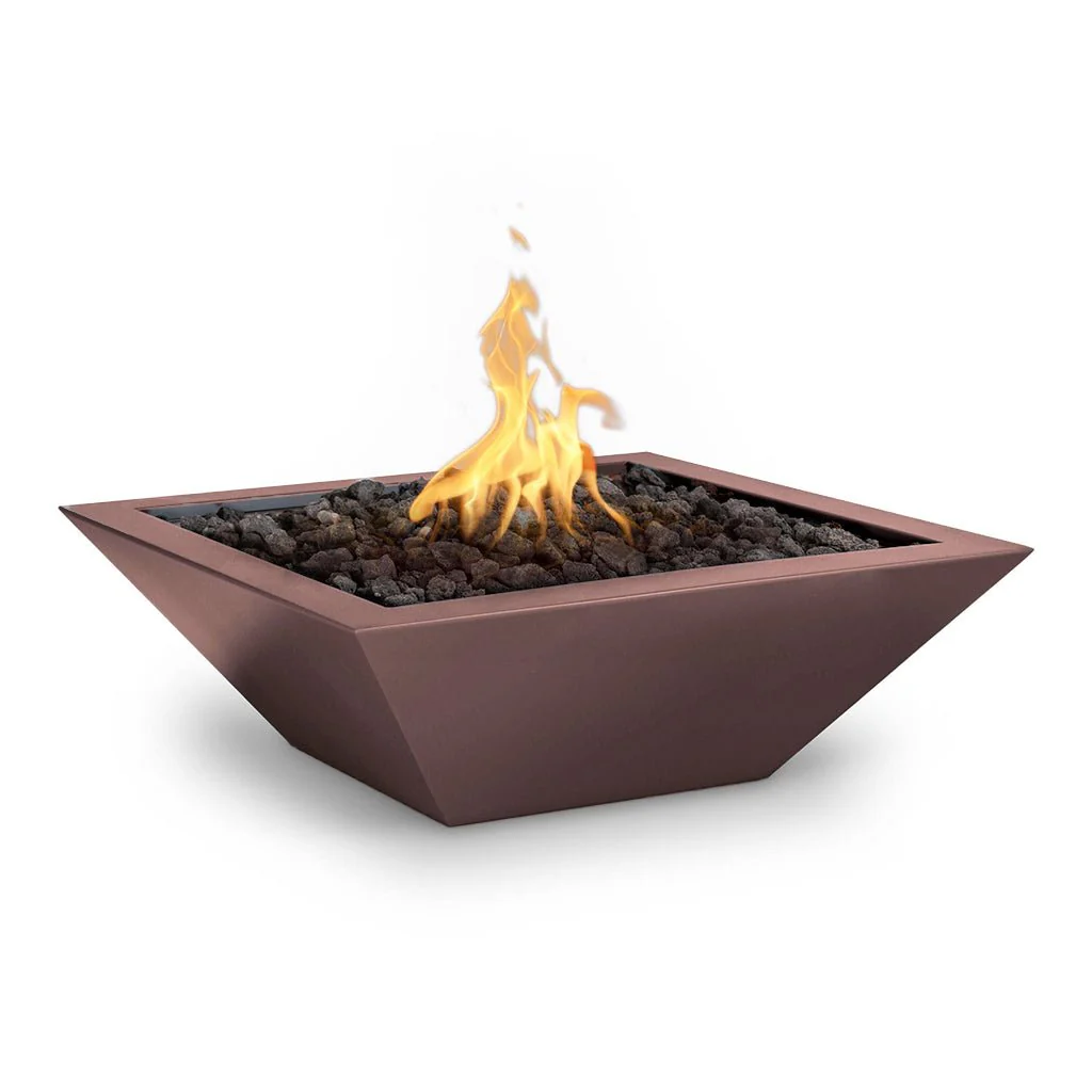 Maya 36" Square Fire Bowl, Powder Coated Metal - Fire Feature - Image 4